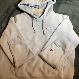 Sky blue champion hoodie - small